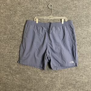 The North Face Mens Pull On Drawstring Shorts Size XXL Blue Pockets Nylon Casual